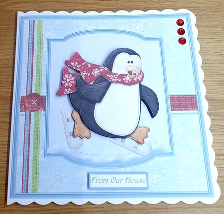Penguin skating 7x7 by Margaret Scott