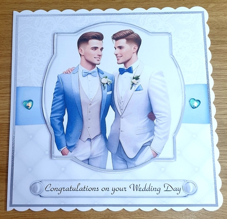 Beautiful Gay Wedding topper set of 6 for 8x8 cards by Margaret Scott