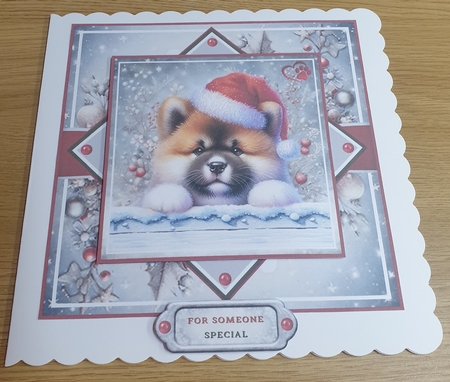 Cute Christmas Peeking Dogs 03 Mini Page Kit by Margaret Scott