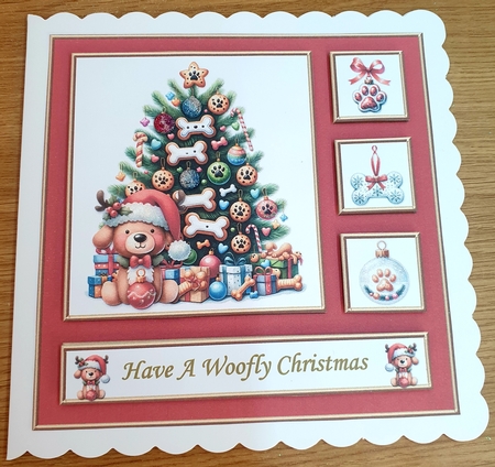 Cute Puppy Holiday Topper - Red by Margaret Scott