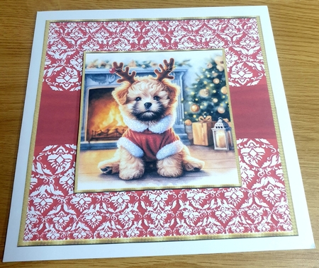 Christmas Antler Puppy by Margaret Scott