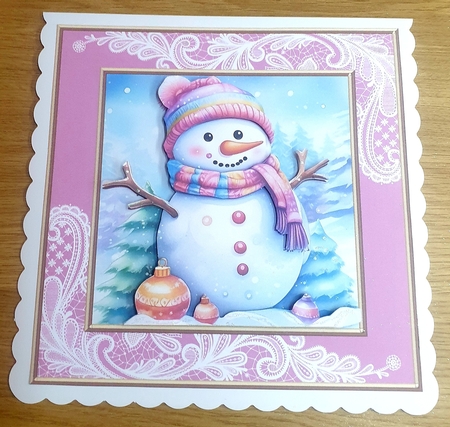 Bright Pastel Snowman Artwork by Margaret Scott