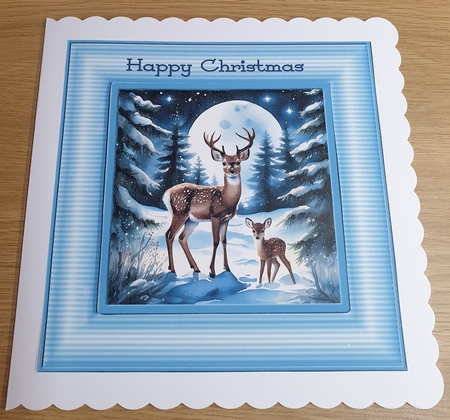 Enchanted Winter Forest Deer Artwork by Margaret Scott