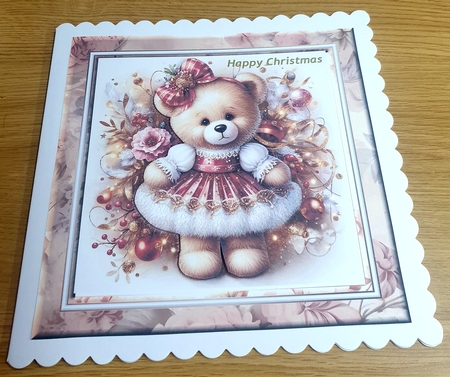 Christmas teddy Dress 2 by Margaret Scott