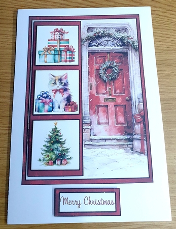 Simple Squares Christmas Kitten by Margaret Scott