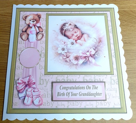 New Baby girl card front 8 by Margaret Scott