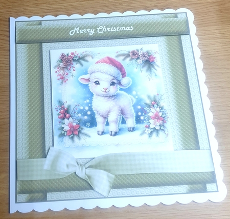 Cute Little Festive Lamb by Margaret Scott