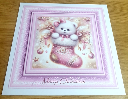 Christmas Teddy Stocking 1 by Margaret Scott