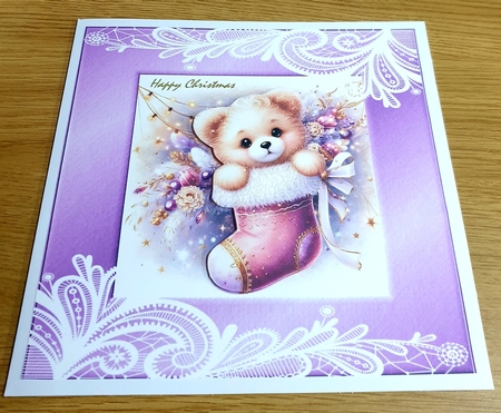 Christmas Teddy Stocking 2 by Margaret Scott