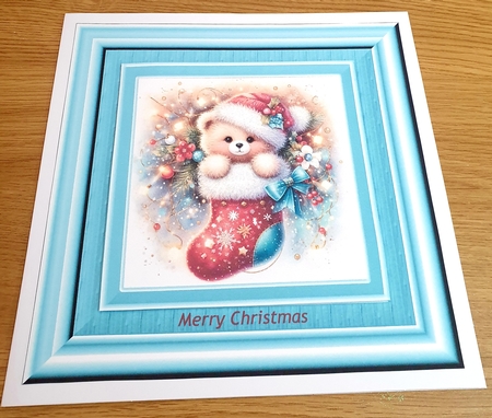 Christmas Teddy Stocking 3 by Margaret Scott