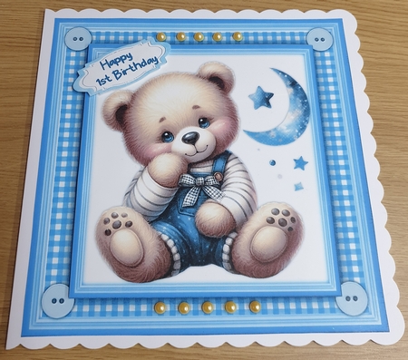 8x8 Mini Kit, Beautiful Blue Nursery Ted by Margaret Scott