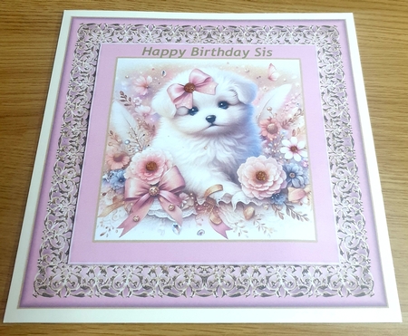 FLoral Sluffy Puppy by Margaret Scott