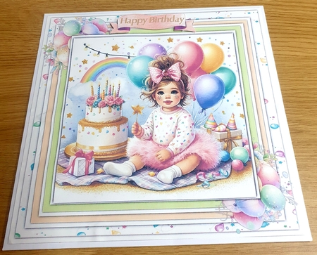 8x8Mini Kit, Beautiful Girls  Birthday  Cake  by Margaret Scott