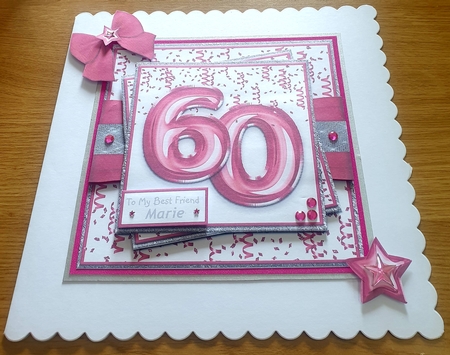 Hot Pink Foil Numbers by Margaret Scott