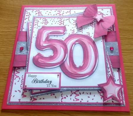 Hot Pink Foil Numbers by Margaret Scott