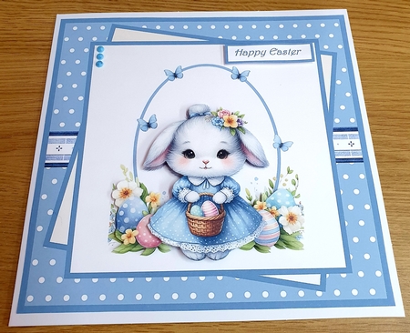 Cute Easter bunny 7x7 and decoupage by Margaret Scott