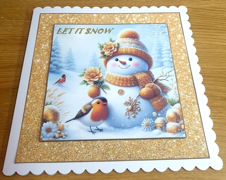 Golden snowmen set 2 by Margaret Scott