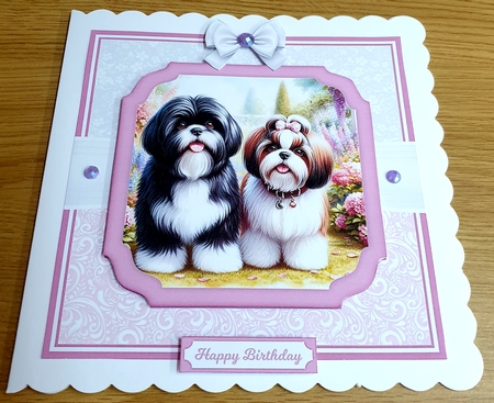 SHIH TZU in the garden by Margaret Scott