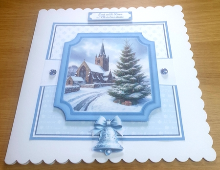 CHRISTMAS CHURCH - blue by Margaret Scott