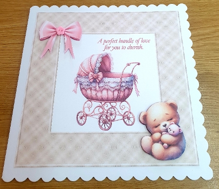 Baby Girl Bassinet Clipart by Margaret Scott