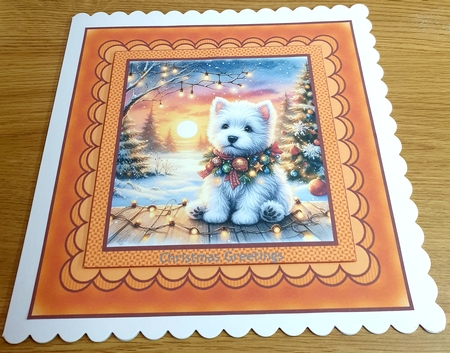 Twinkle Lights Christmas Pups 6 by Margaret Scott