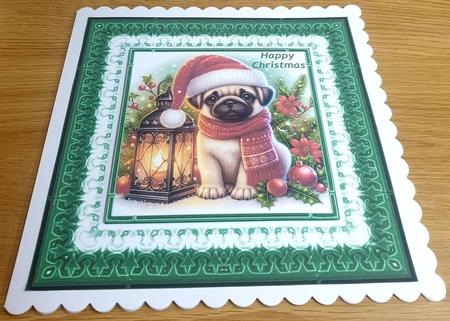 Christmas Lantern Pups 4 by Margaret Scott