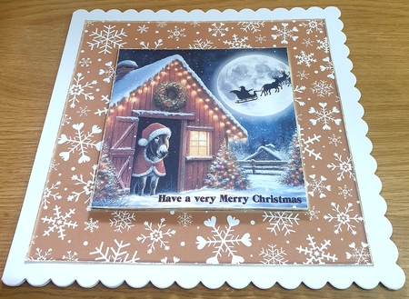 Watercolor Waiting for Santa Farm Animals by Margaret Scott