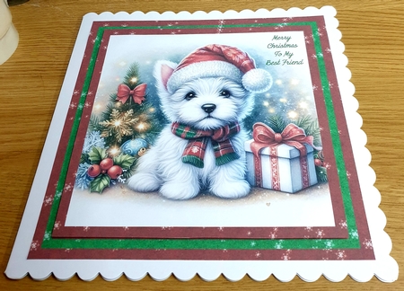 Santa Hat Pups 8 by Margaret Scott