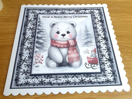 Watercolor Winter Touch of Red Bear by Margaret Scott