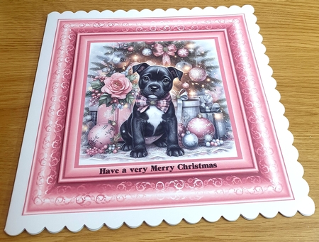 Pastel Christmas Pups 11 by Margaret Scott