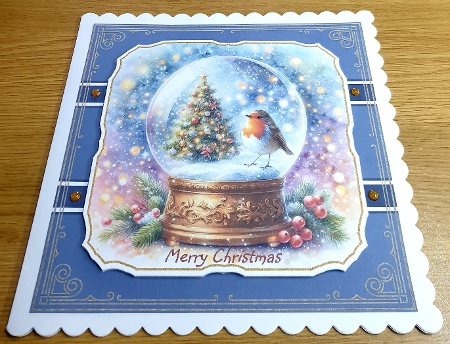 Christmas robin snow globe background kit by Margaret Scott