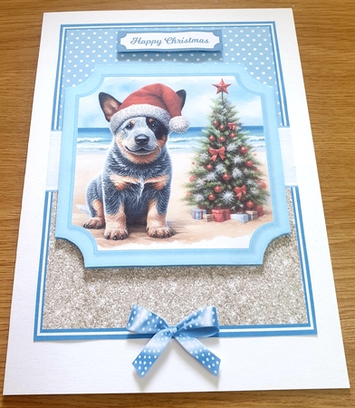 CHRISTMAS CATTLE DOGS - beach by Margaret Scott