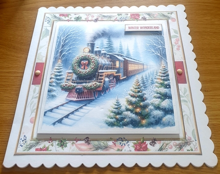 Christmas Scenic Trains 7x7ins topper sheets x 6 with Inserts kit 1 by Margaret Scott