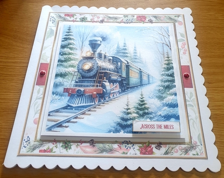 Christmas Scenic Trains 6 x 7x7ins sheets with Inserts kit 2 by Margaret Scott