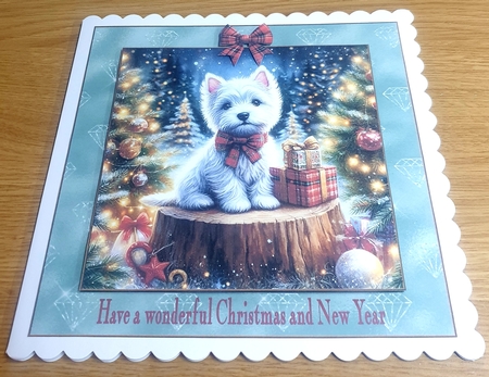 Christmas Tree Stump Pups 7 by Margaret Scott