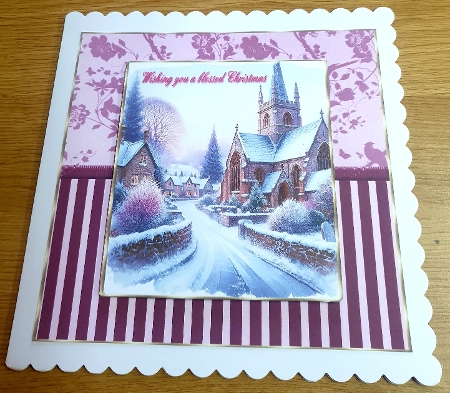 Festive Village Church  by Margaret Scott
