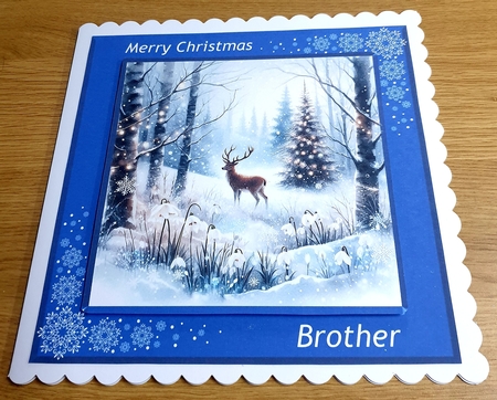 Winter Snowdrop Forest Stag by Margaret Scott