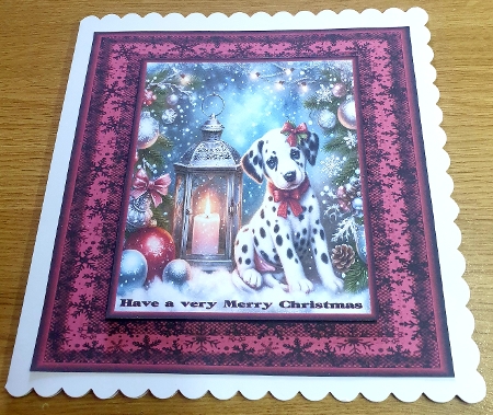 Christmas Lantern Pups 15 by Margaret Scott