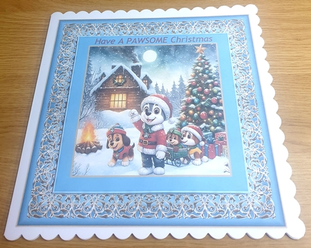 10 Paw Patrol Christmas Card Fronts 6 x 6 JPEG by Margaret Scott