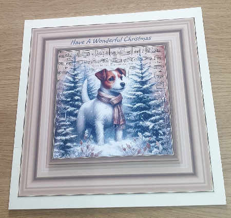 Vintage Music Christmas Dogs 6 by Margaret Scott