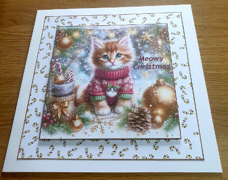 Festive Sweater Kitten  by Margaret Scott