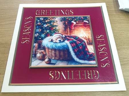 Festive Snooze Pups 1 by Margaret Scott