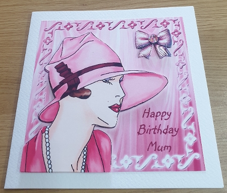 Pink Denim Gem Bow   Clipart by Margaret Scott