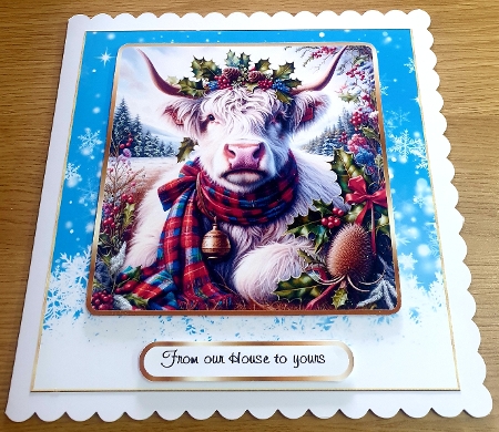 highland coos and tartan by Margaret Scott