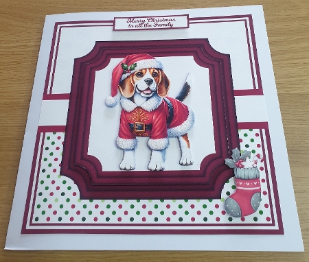 7x7, 6x6, 5x7 CHRISTMAS BEAGLE by Margaret Scott