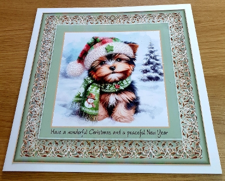 Cute Christmas Scarf Pups 10 by Margaret Scott