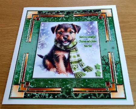 Cute Christmas Scarf Pups 15 by Margaret Scott