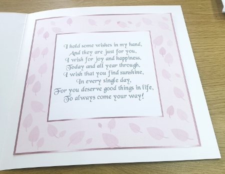 birthday wish insert pink by Margaret Scott