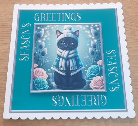 Silver Seasons Greetings Sentiment Frames Set by Margaret Scott