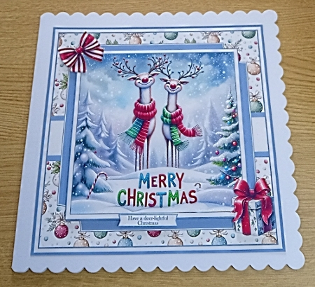 Winter Reindeer Joy 8 x 8 by Margaret Scott